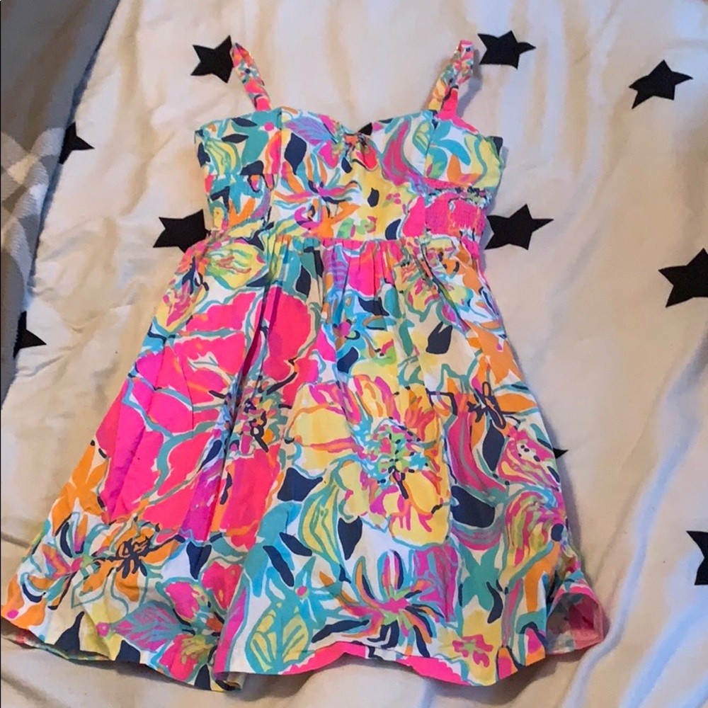 multicolored dress with adjustable straps